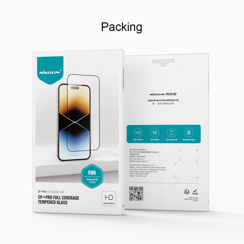 NILLKIN CP PRO for Realme 9i 5G/10 5G Anti-scratch AGC Tempered Glass Film HD Clear Anti-fingerprint Screen Protector NILLKIN CP PRO for Realme 9i 5G/10 5G Anti-scratch AGC Tempered Glass Film HD Clear Anti-fingerprint Screen Protector